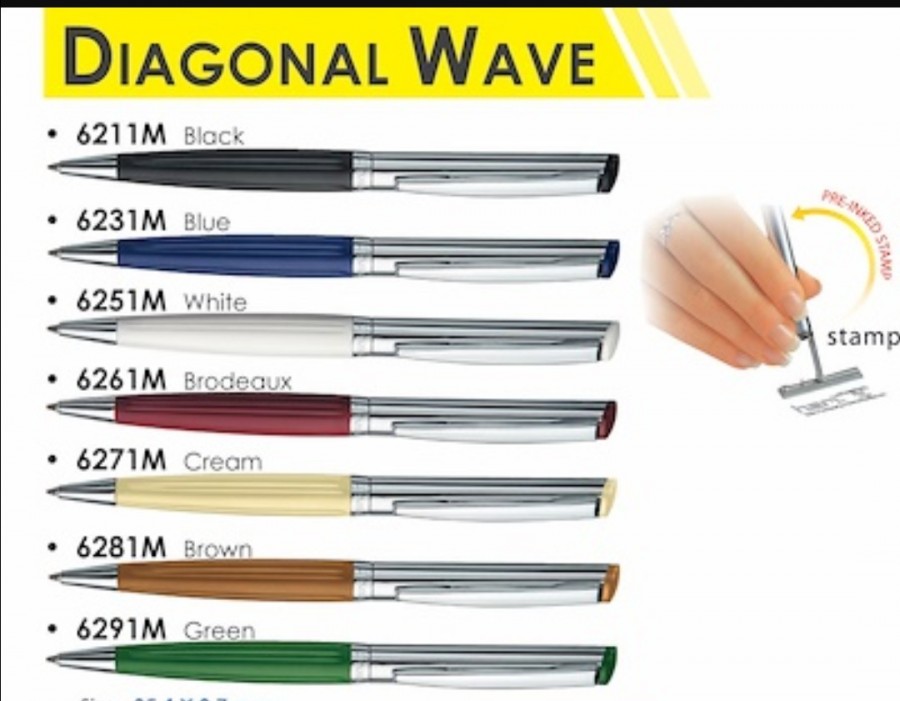 Bút bi có dấu Heri Diagonal Wave 6211 Stamping Pen